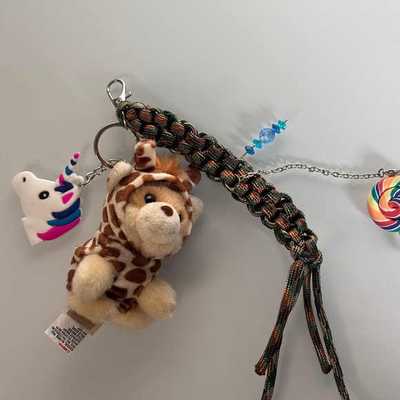 Miu Miu Style Handmade Keyfob with Gund Plush and Paracord Jane Birkinfy candy 🍭 - Picture 7 of 8
